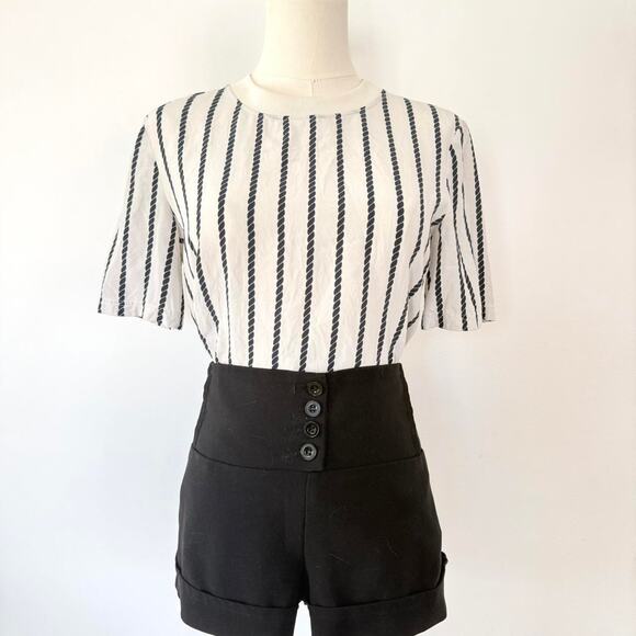 SILK STRIPED THEORY TOP - Picture 1 of 6